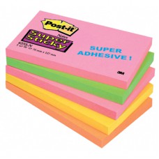 Bloczki neon samoprzylepne Post-it Super Sticky 76x127mm - BLK 144