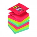 Bloczki samoprzylepne energiczne kolory Post-it Super sticky Z-Notes 76x76mm - BLK 282